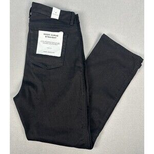 Good American NWT Good Curve Straight Black Jeans Sz 15 Modern Minimalist Chic
